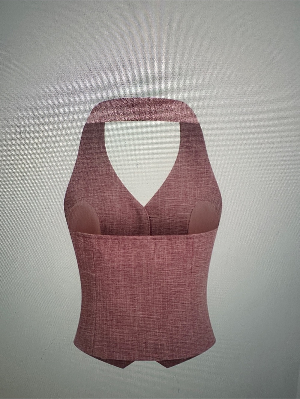 Commense Rose-Pink Halter Vest & Wide-Leg Pants Set - Picture 3 of 7